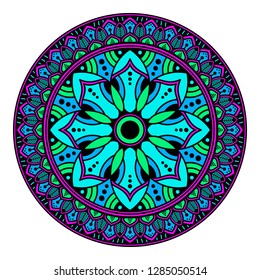 Mandala decorative round ornament. Can be used for greeting card, phone case print, etc. Hand drawn background, vector isolated on white. EPS 10 
