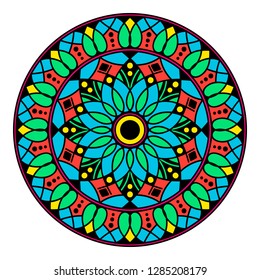 Mandala decorative round ornament. Can be used for greeting card, phone case print, etc. Hand drawn background, vector isolated on white. EPS 10 
