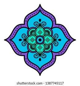 Mandala decorative round ornament. Can be used for greeting card, phone case print, etc. Hand drawn background, vector isolated on white.