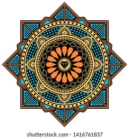 Mandala decorative round ornament. Can be used for greeting card, phone case print, etc. Hand drawn background, vector isolated on white, EPS 10 
