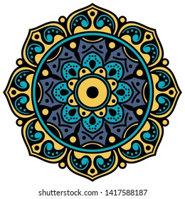 Mandala decorative round ornament. Can be used for greeting card, phone case print, etc. Hand drawn background, vector isolated on white. EPS 10 
