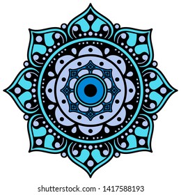 Mandala decorative round ornament. Can be used for greeting card, phone case print, etc. Hand drawn background, vector isolated on white. EPS 10 
