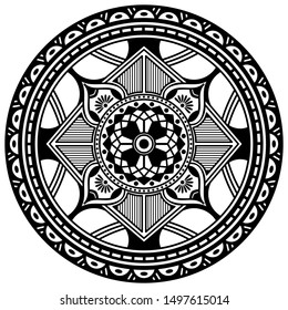 Mandala decorative round ornament. Can be used for greeting card, phone case print, etc. Hand drawn background, vector isolated on white. EPS 10 