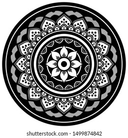 Mandala decorative round ornament. Can be used for greeting card, phone case print, etc. Hand drawn background, vector isolated on white. EPS 10 
