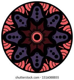 Mandala decorative round ornament. Can be used for greeting card, phone case print, etc. Hand drawn background, vector isolated on white. EPS 10 