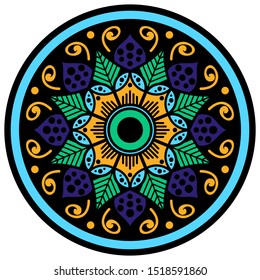 Mandala decorative round ornament. Can be used for greeting card, phone case print, etc. Hand drawn background, vector isolated on white. EPS 10