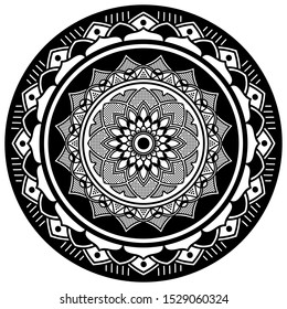 Mandala decorative round ornament. Can be used for greeting card, phone case print, etc. Hand drawn background, vector isolated on white. EPS 10