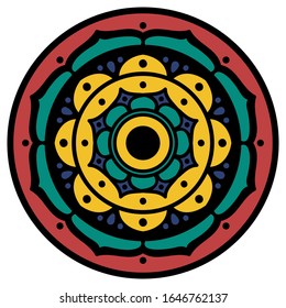 Mandala decorative round ornament. Can be used for greeting card, phone case print, etc. Hand drawn background, vector isolated on white. EPS 10 