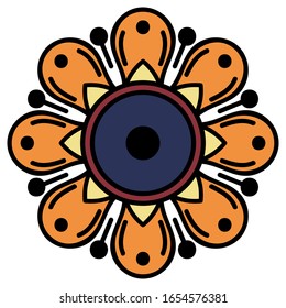 Mandala decorative round ornament. Can be used for greeting card, phone case print, etc. Hand drawn background, vector isolated on white. EPS 10 