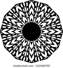  Mandala decorative round ornament. Can be used for greeting card, phone case print, etc. Hand drawn background, vector isolated on white.