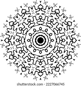 Mandala decorative round ornament. Can be used for greeting card, phone case print, etc. Hand drawn background, vector isolated on white