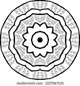 Mandala decorative round ornament. Can be used for greeting card, phone case print, etc. Hand drawn background, vector isolated on white