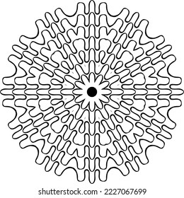 Mandala decorative round ornament. Can be used for greeting card, phone case print, etc. Hand drawn background, vector isolated on white
