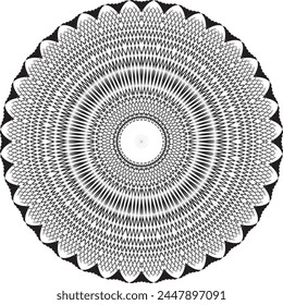  Mandala decorative round ornament. Can be used for greeting card, phone case print, etc. Hand drawn background, vector isolated on white