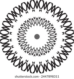  Mandala decorative round ornament. Can be used for greeting card, phone case print, etc. Hand drawn background, vector isolated on white.