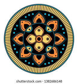 Mandala decorative round ornament. Hand drawn background, vector isolated on white.
