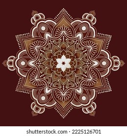 Mandala. Decorative round ornament. Isolated on white background. Arabic, Indian, ottoman motifs. For cards, invitations, t-shirts. Vector color illustration.