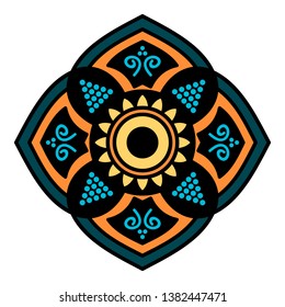 Mandala decorative round ornament, vector isolated on white