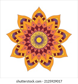 Mandala decorative round ornament. vector in illustration Hand drawn on white background

