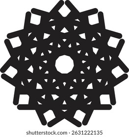 Un mandala Ornements ronds décoratifs en osier éléments de design Logo design pour le yoga d'affaires, arrière-plans pour les affiches, icônes pour les programmes et sites web forme de la fleur motif islamique triangle