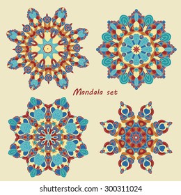 Mandala, decorative round tribal ethnic ornament, vector islamic arabic indian pattern.