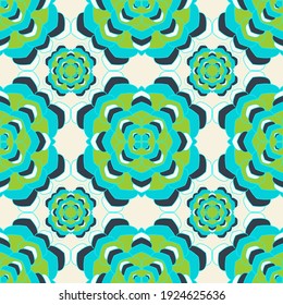 Mandala decorative seamless pattern. Floral persian motif vector design. Abstract flower chakra tile ornament. Ethnic floral fabric print. Endless medallion background seamless pattern.