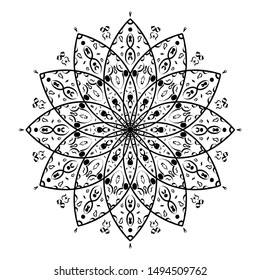 Mandala. Decorative vector element. For coloring.Islam, Indian, Persian pattern