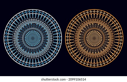 Mandala Design Abstract Background with two different color