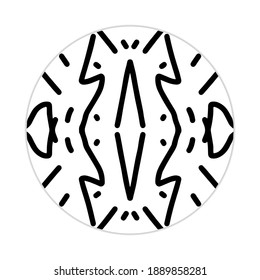 mandala Design mit abstrakter Form. schwarz-weißer Vektorgrafik. Dekorations- und Motivkonzept. Vorlage für Tapeten, Muster, Teppich, Textilien und nahtlose Bilder