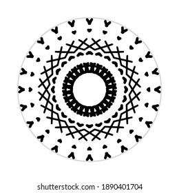 diseño mandala con forma abstracta. vector blanco y negro. concepto de decoración y adornos. plantilla para papel pintado, patrones, alfombras, textiles y sin soldadura