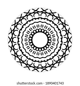 mandala design with abstract shape. black and white vector. ornament and decoration motif concept. template for wallpaper, patterns, carpet, textile and seamless