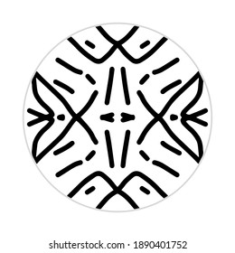 mandala design with abstract shape. black and white vector. ornament and decoration motif concept. template for wallpaper, patterns, carpet, textile and seamless