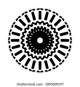 diseño mandala con forma abstracta. vector blanco y negro. concepto de decoración y adornos. plantilla para símbolo o fondo de pantalla