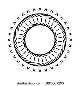 mandala design with abstract shape. black and white vector. ornament and decoration motif concept. template for symbol or wallpaper