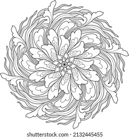 mandala design for adult coloring page