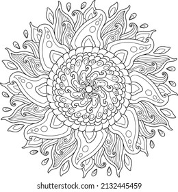 mandala design for adult coloring page