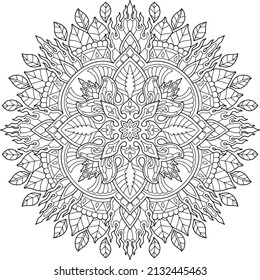 mandala design for adult coloring page