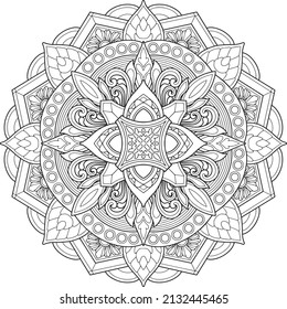 mandala design for adult coloring page