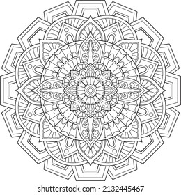 mandala design for adult coloring page