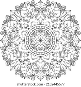 mandala design for adult coloring page