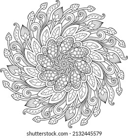 mandala design for adult coloring page