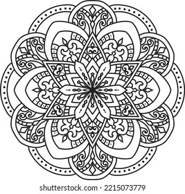 Mandala design for adult coloring page