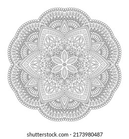 Mandala Design. Anti-stress Coloring Page For Adults. Hand Drawn Vector Illustration