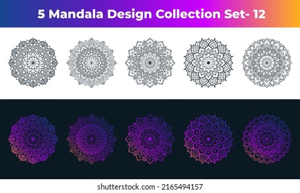 Mandala Design Arabesque Arabic Islamic Style Ornamental Decoration. Mandala Style Diwali Greeting Card. Festival Holiday Design Background.