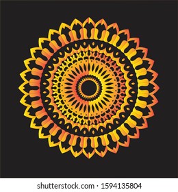 Mandala design for mandala art illustration, mandala tattoo, symbol, henna, ornament,  mandala doodle. Coloring book  and any other kind of design