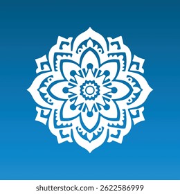 Mandala Design Art, Islamic Geometric Floral Mandala boho Ornament Pattern Design, Traditional Decoration Illustration Silhouette Vector.