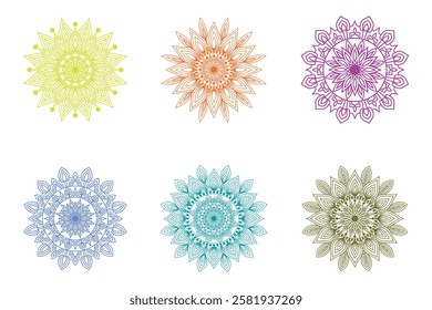 mandala design art set 6 Mandalas