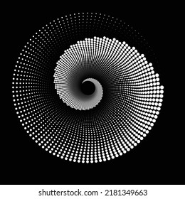 Mandala Design Mandala Art vector file for your art work. Abstract halftone dots in spiral form. Geometric dotted shape. Monochrome background. Design element for prints, web pages, template
