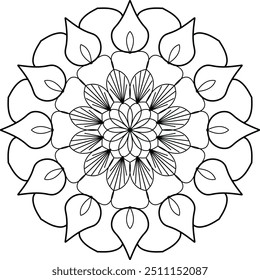 Mandala design, Arts mandala design, Mandala Line Illustration