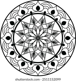 Mandala design, Arts mandala design, Mandala Line Illustration